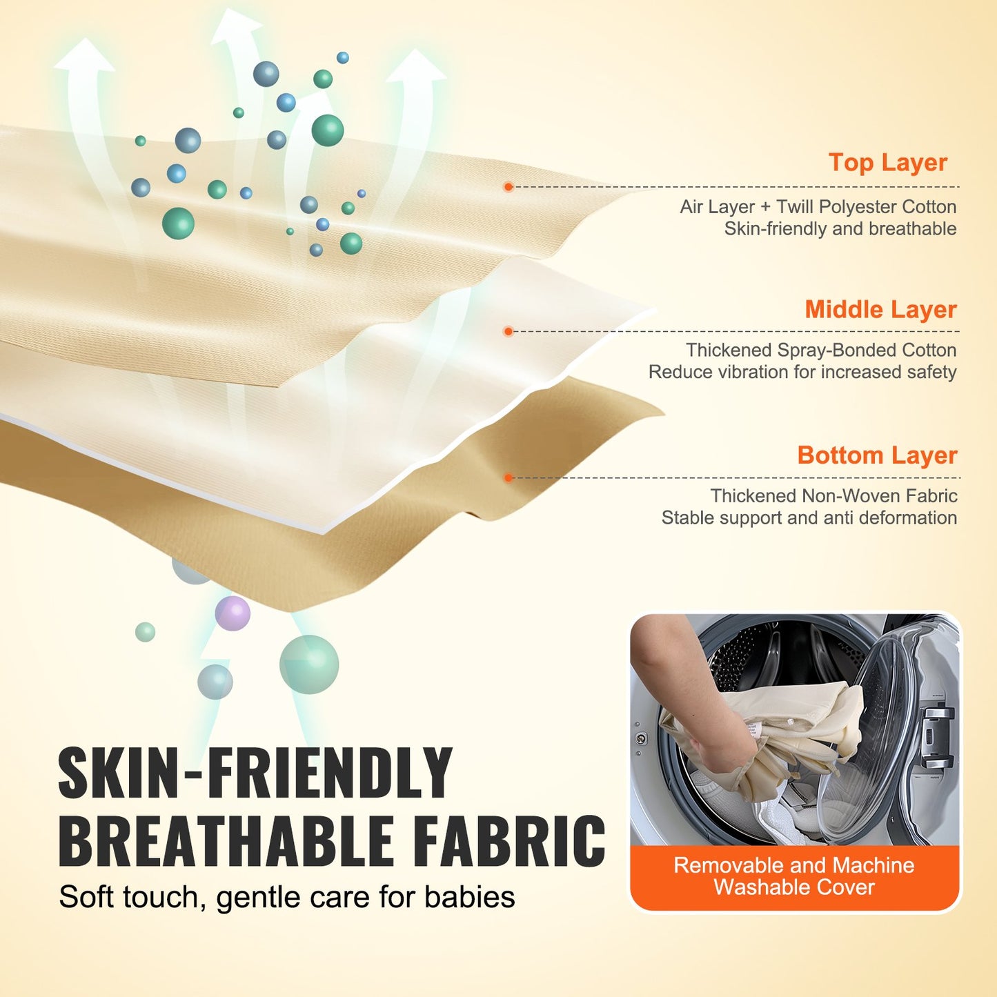 Babysitter, hopfällbar babysitterstol för spädbarn 0-9 månader, babysitterstol för nyfödda med 2 lutningsvinklar och roterbar leksaksstång, bärbar babysitter med bärväska för inomhusbruk och utomhusbruk, beige