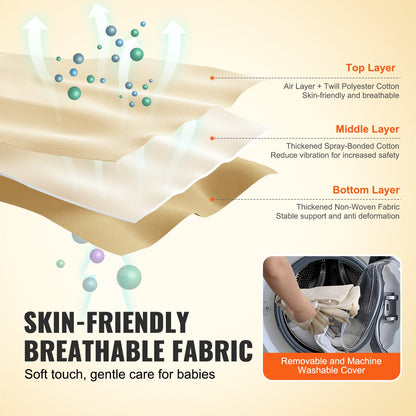 Babysitter, hopfällbar babysitterstol för spädbarn 0-9 månader, babysitterstol för nyfödda med 2 lutningsvinklar och roterbar leksaksstång, bärbar babysitter med bärväska för inomhusbruk och utomhusbruk, beige