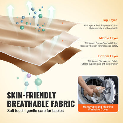 Babysitter, hopfällbar babysitterstol för spädbarn 0-9 månader, babysitterstol för nyfödda med 2 lutningsvinklar och 3-punktssele, bärbar babysitter med bärväska för inomhusbruk och utomhusbruk, kamel