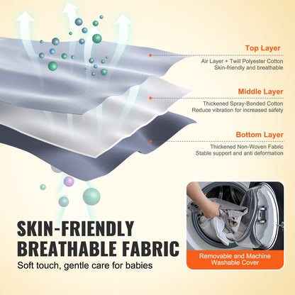 Babysitter, hopfällbar babysitterstol för spädbarn 0-9 månader, babysitterstol för nyfödda med 2 lutningsvinklar och roterbar leksaksstång, bärbar babysitter med resväska för inomhus- och utomhusbruk, ljusgrå