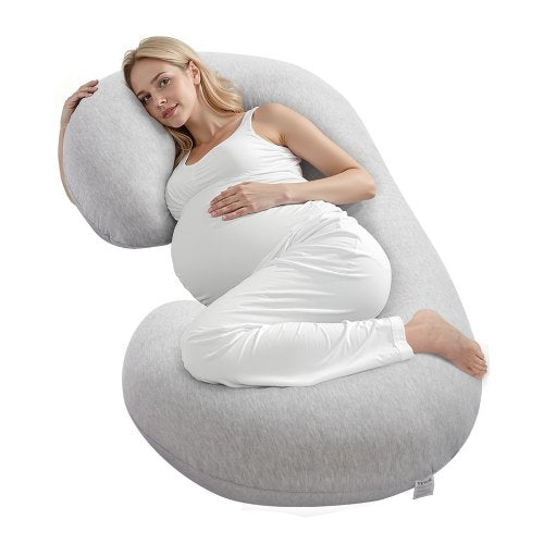 Pregnancy Pillow, C-Shaped Full Body Maternity Pillow, Ultra-Soft and Breathable Pregnant Support Pillows with Removable & Washable Cover, Perfect for Back, Belly, Hip, Legs Relief