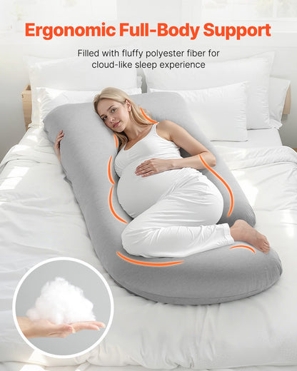 Pregnancy Pillow, G-Shaped Maternity Pillow, Full-Body Support Pillow with Removable & Washable Cover, Soft and Breathable Pregnancy Body Pillows for Back, Belly, Hips, Legs Relief