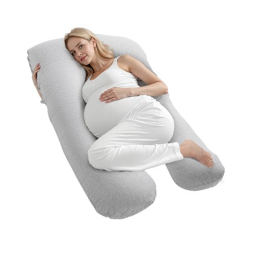 Pregnancy Pillow, U-Shaped Full Body Maternity Pillow for Pregnant Women, Soft and Breathable Pregnant Support Pillows with Removable & Washable Cover, Perfect for Back, Belly, Hip, Legs Relief