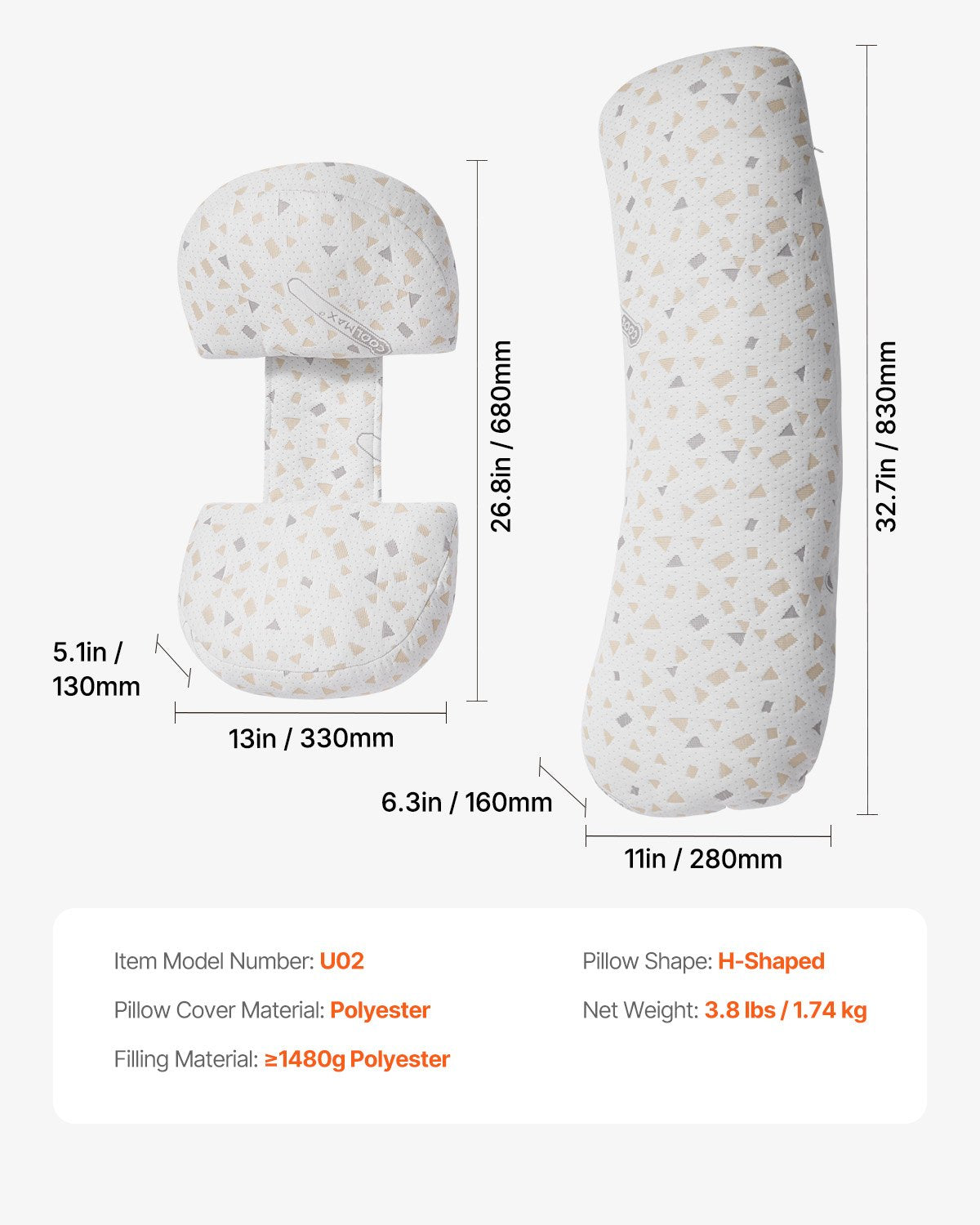 Pregnancy Pillows, Adjustable Maternity Pillow for Pregnant Women, Soft Pregnancy Body Pillow with Removable & Washable Cover for Back Belly Hip Support, Lightweight and Portable