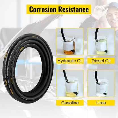 Hydraulslang 3/4 tum x 50 fot, Spiralformad hydraulslang 3120 PSI, Hydraulslang i gummi med 2 höghållfasta ståltrådsflätor, Hydraulslang i bulk -20℃ till 140℃, Flexibel hydraulslang för olja