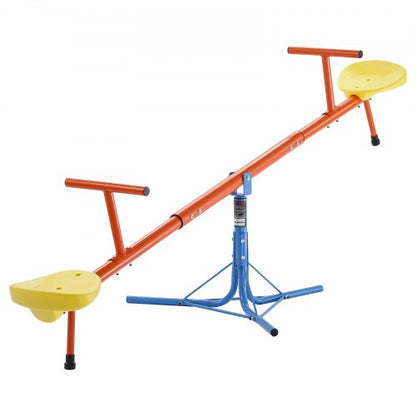 Kids Seesaw, 45.4 kg Load Capacity per Seat, Sit and Spin Teeter Totter with 3-prong Support Legs, Kids Outdoor Playground Equipment, Swiveling 360 Degrees Rotating for Children Aged 3+