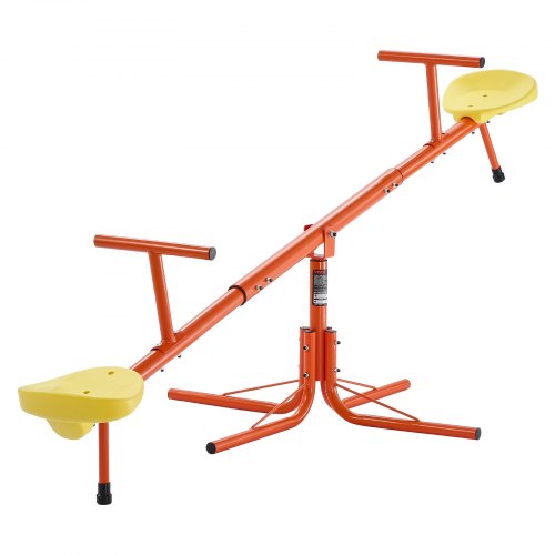 Kids Seesaw, 45.4 kg Load Capacity per Seat, Sit and Spin Teeter Totter with 4-prong Support Legs, Kids Outdoor Playground Equipment, Swiveling 360 Degrees Rotating for Children Aged 3+