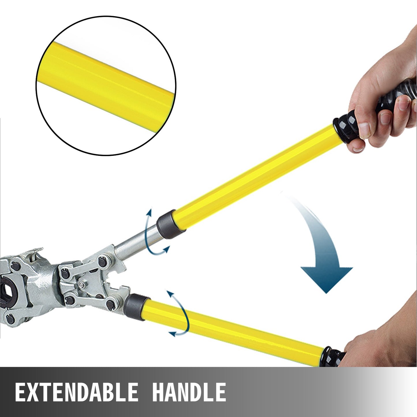 Rörpressare för kopparrör VVS-krymptång V 12-28 mm, presstång Rörpressare för kopparrör TH 16-32 mm käftar 360° huvud