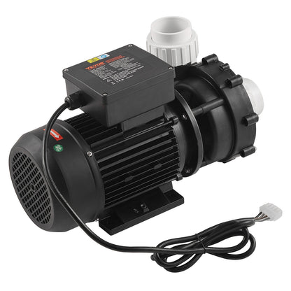 Spa-pump med 2 hastigheter, 56 ramar, spa-pump med dubbla hastigheter för bubbelpool, 1600 W / 39 m³/h / 15 m hög hastighet eller 400 W / 19 m³/h / 3,9 m låg hastighet, 2" port, 90° rotationsgränssnitt för bubbelpool, TÜV-certifiering