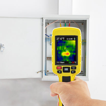 Värmekamera, 60x60 (3600 pixlar) IR-upplösning infraröd kamera med 7,1 cm färgskärm, inbyggt SD-kort och litiumjonbatteri, för VVS, elsystem, automatisk detektering