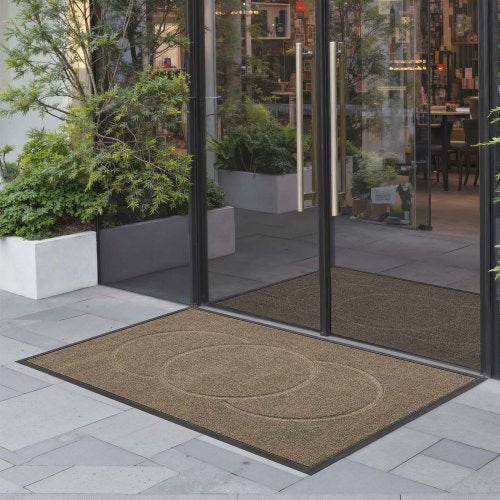 Front Door Mat, 1194 x 813 mm Commercial Floor Mat for Indoor and Outdoor, Modern Stylish Carpet with TPE Backing, Heavy Duty Washable Entry Industrial Rug for Hallway, Balcony, Garage, Brown