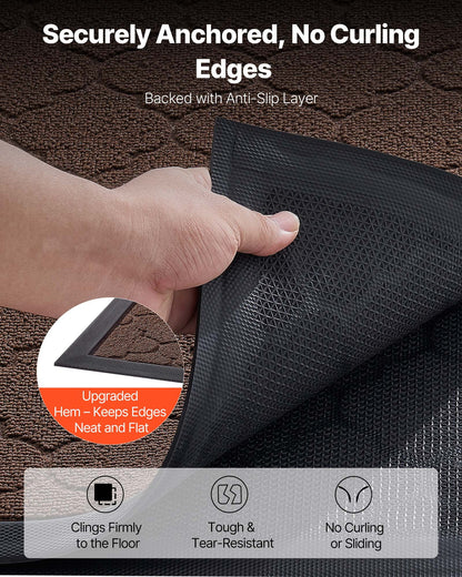 Front Door Mat, 1194 x 889 mm Commercial Floor Mat for Indoor and Outdoor, Modern Stylish Carpet with TPE Backing, Heavy Duty Washable Entry Industrial Rug for Hallway, Balcony, Garage, Brown