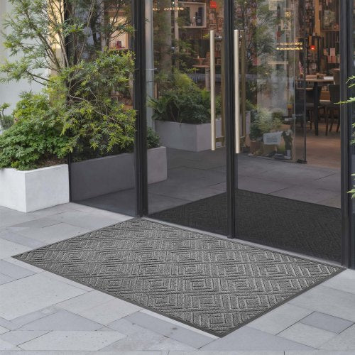 Front Door Mat, 1562 x 914 mm Commercial Floor Mat for Indoor and Outdoor, Modern Stylish Carpet with TPE Backing, Heavy Duty Washable Entry Industrial Rug for Hallway, Balcony, Garage, Grey