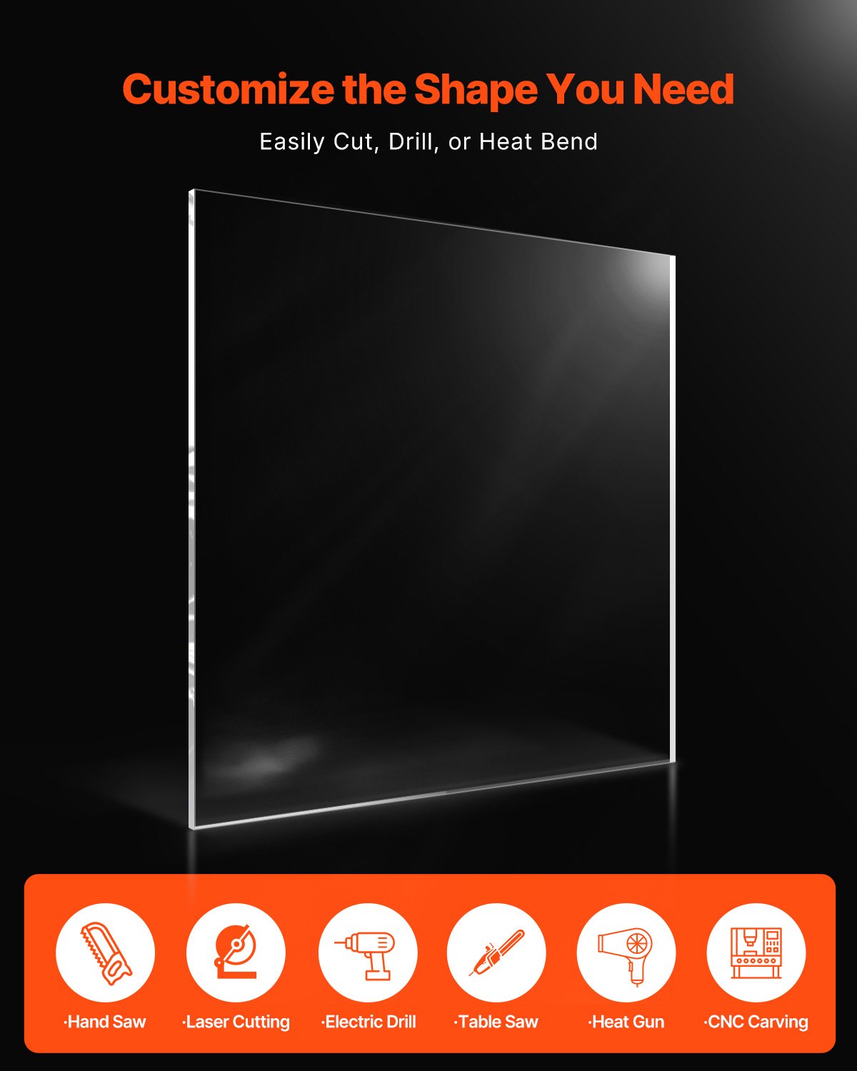 Plexiglass Acrylic Sheet, 1 Pack Plastic Sheet, 36 x 48 Inch 1/4 Inch Thick Clear Plastic Cast Transparent Glass for Crafting Projects, Replacement Picture Frame Glass, DIY Display, Easy to Cut