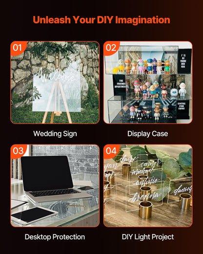 Plexiglass Acrylic Sheet, 1 Pack Plastic Sheet, 36 x 48 Inch 1/4 Inch Thick Clear Plastic Cast Transparent Glass for Crafting Projects, Replacement Picture Frame Glass, DIY Display, Easy to Cut