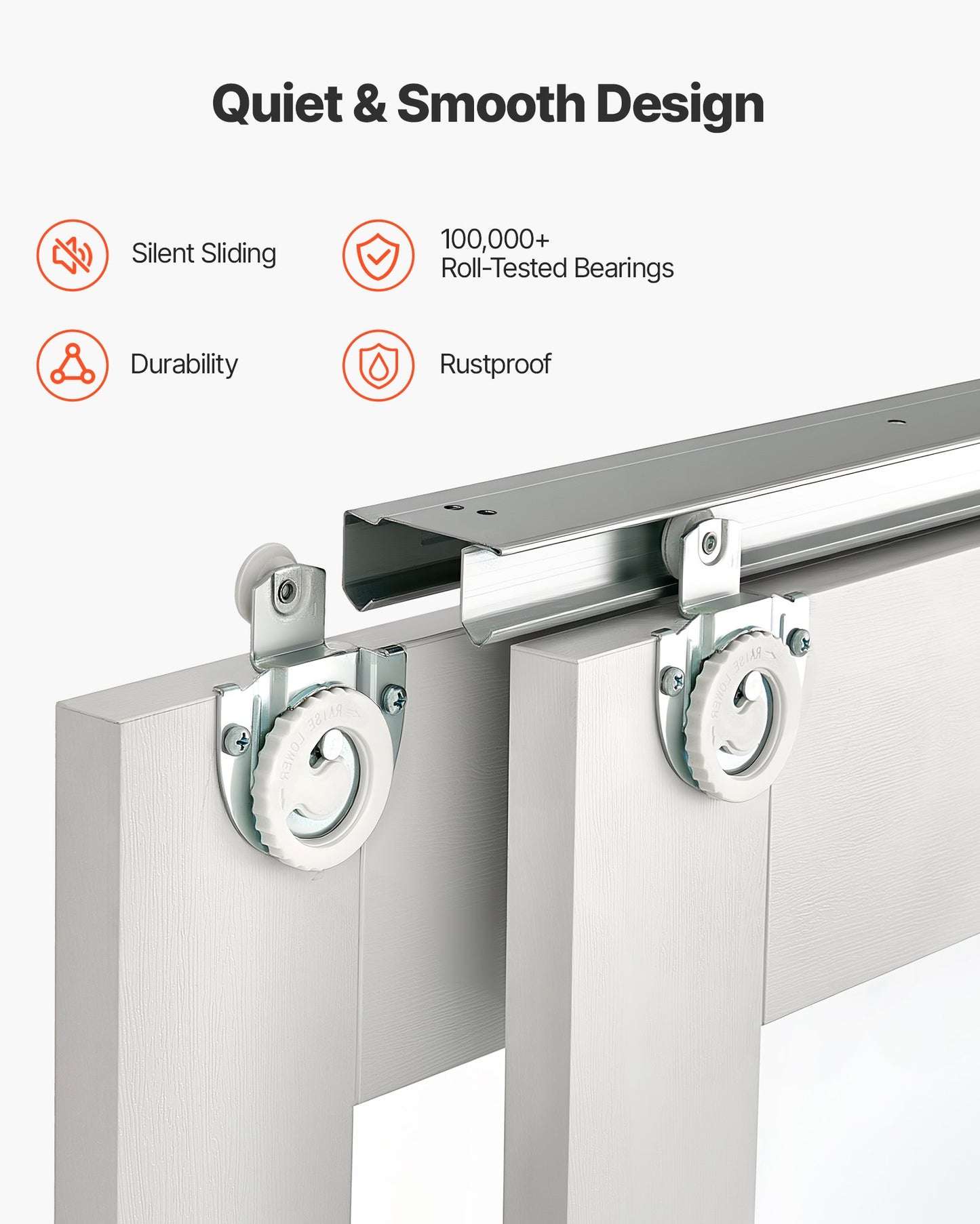 Skjutdörr till garderob, 1219 mm (dubbel 635 mm) x 2032 mm, 5-liters frostat glas med bypass-skjutdörrar och beslag, massivt trä och MDF-skiva med vattentät PVC-yta för garderober i sovrum