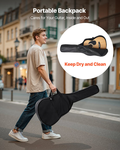 36 in / 914,4 mm Dreadnought Acoustic Guitar Natural Beginner Bundle Gig Bag for Teen