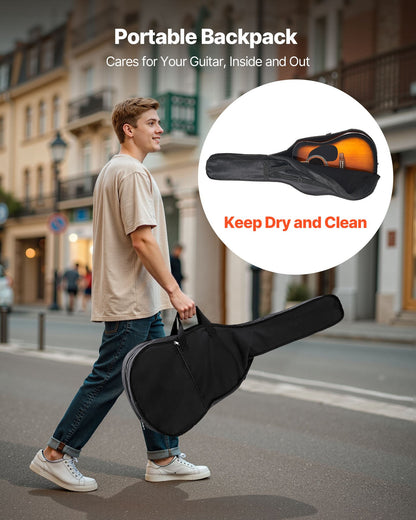 41 tum / 1041,4 mm Dreadnought Akustisk Gitarr Nybörjarpaket Gigbag Vuxen Sunburst