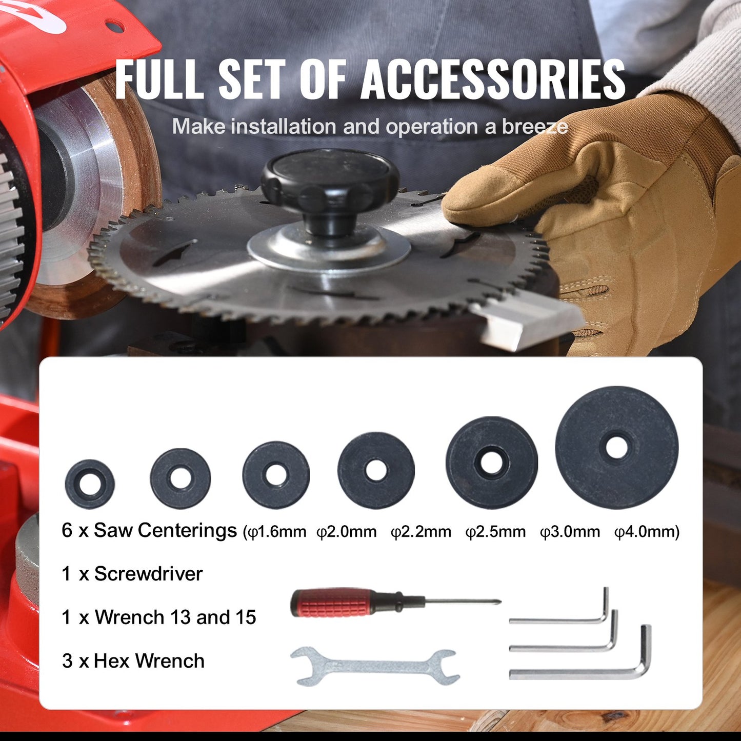 Circular Saw Blade Sharpener Grinder 370W 3600RPM & 5-inch Grinding Wheel