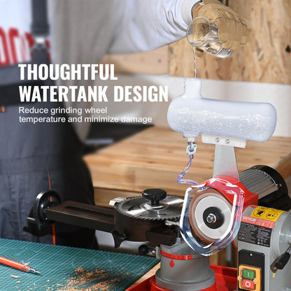 Cirkelsågbladsslipmaskin 370W 3600 varv/min med vattentank 12,7 cm hjul