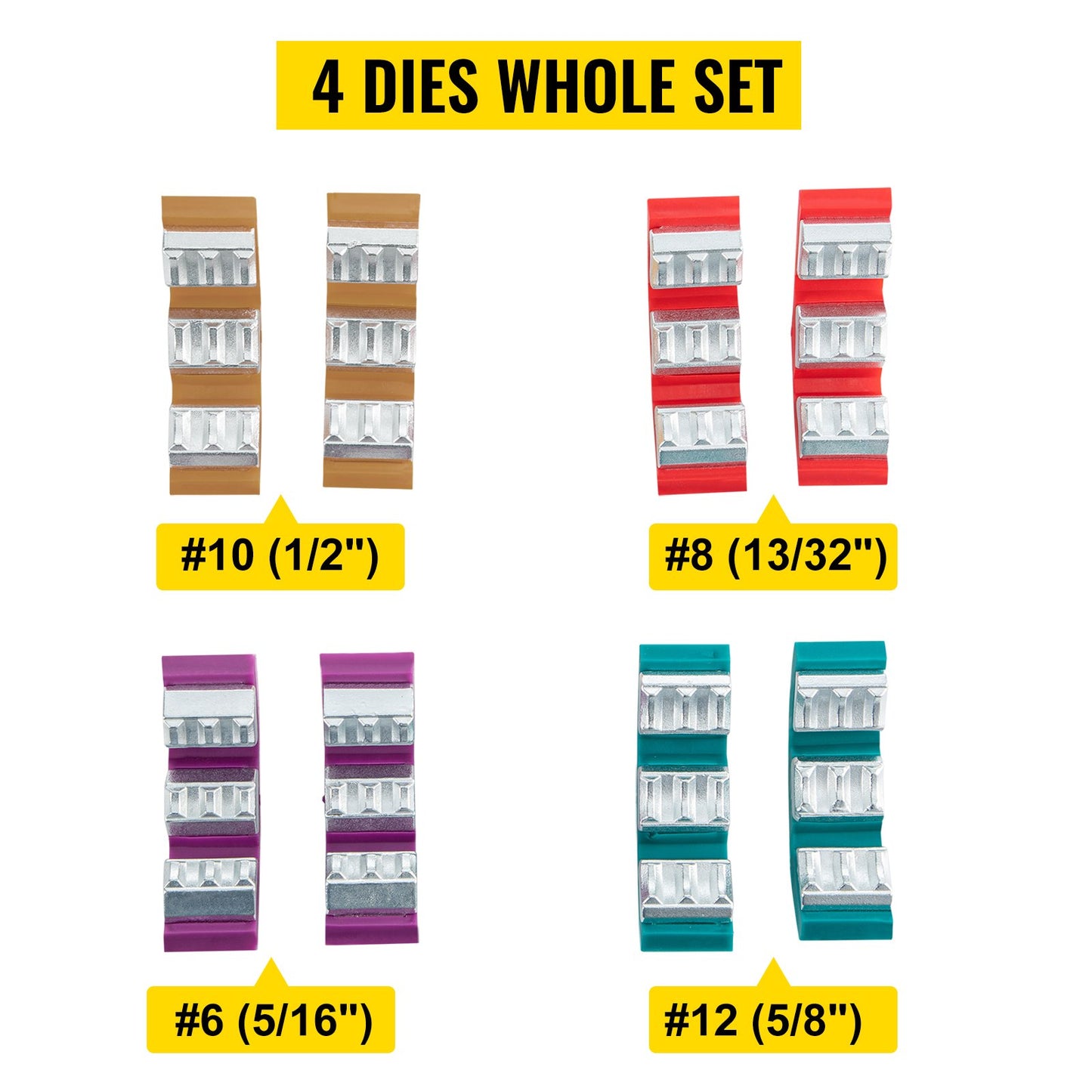 71550 Bärbar manuell hydraulisk rörpress slangkrympverktyg och reparationsverktyg Manuellt manövrerad AC-slangkrympverktygssats Hållbar med 4 backar för bilens luftkonditionering