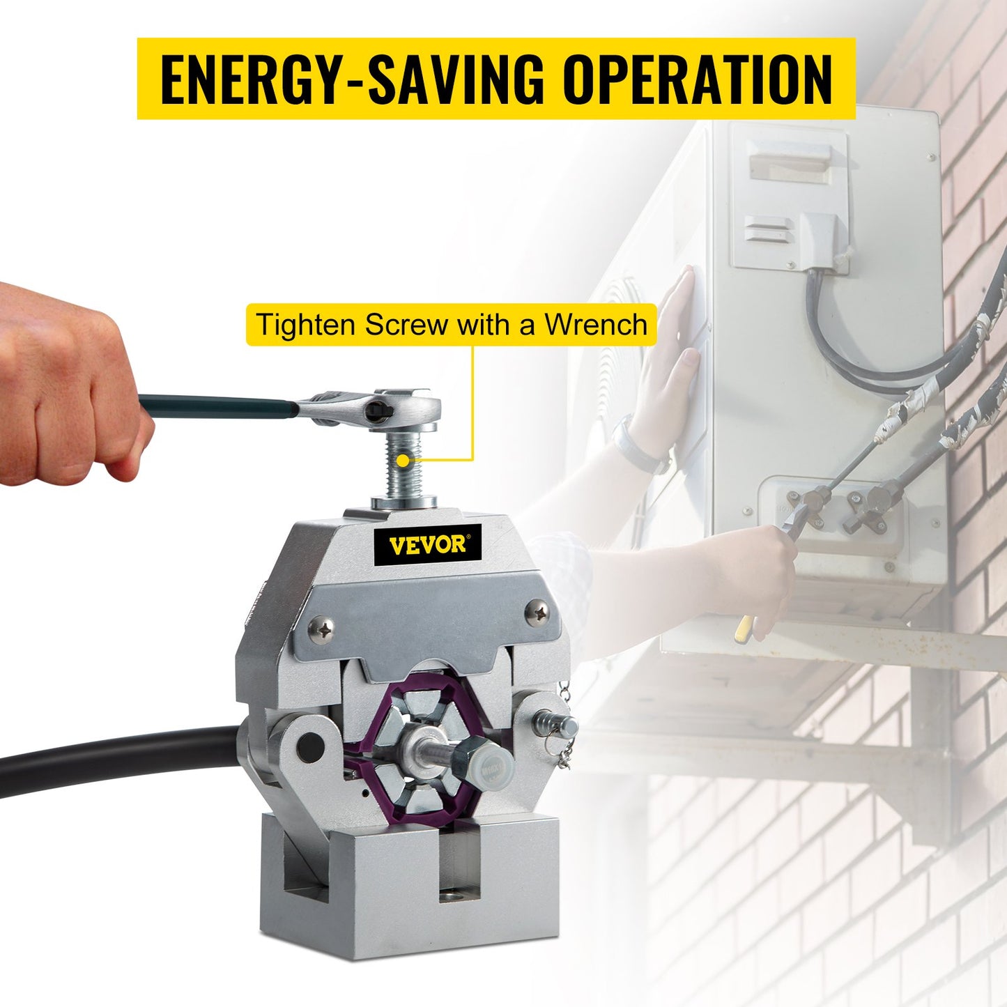 71550 Bärbar manuell hydraulisk rörpress slangkrympverktyg och reparationsverktyg Manuellt manövrerad AC-slangkrympverktygssats Hållbar med 4 backar för bilens luftkonditionering