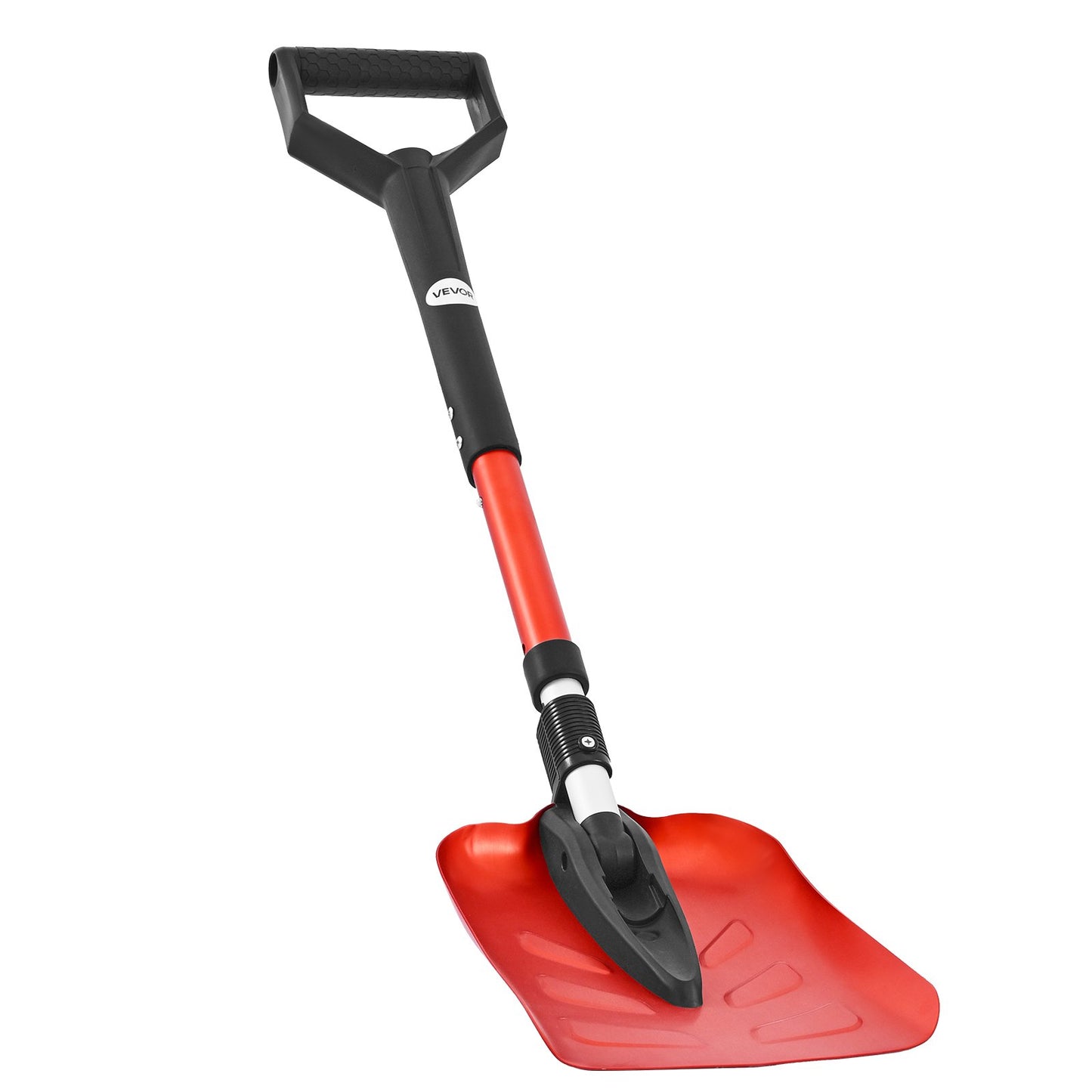 Snöskyffel för uppfart, 22 cm hopfällbar snöskyffel med D-format handtag, , 36-40 tum justerbar, lätt snöborttagningsverktyg i aluminiumlegering, minskar ryggspänningar för trädgård, bilcamping