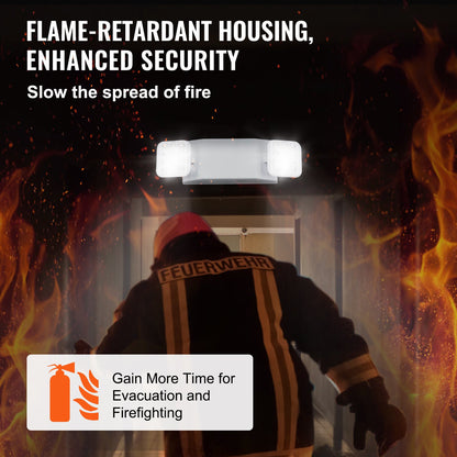 24 Pack Commercial Emergency Light, 3W, White LED Emergency Exit Lighting Fixtures with 180 Minutes Backup Battery Adjustable 2 LED Square Head, Ceiling or Wall Mount for Business Power Outages