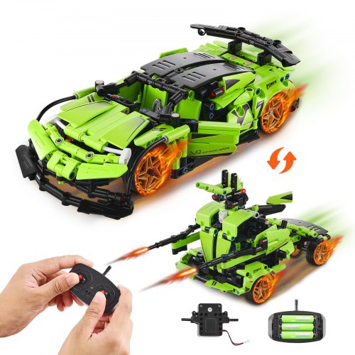 STEM Building Toys for Kids, 2-in-1 461 PCS Blocks, Remote Control Car Building Kits Remote & APP Controlled Car/Robot, RC STEM Robots Building Set Gifts for Boys Girls 6+ Years Old