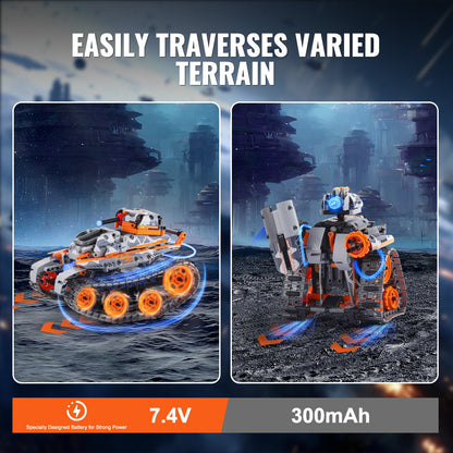 STEM Building Toys for Kids, 5-in-1 554 PCS, Remote Control Car Building Kits Remote & APP Controlled Car/Robot/Tank/Rubik's Cube/Snowplow, RC STEM Robots Building Set for Boys Girls Aged 6+