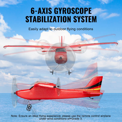 RC Plane, 2.4GHZ 2 Channel Remote Control Airplane with 6-Axis Gyro Stabilizer, Ready to Fly Aircraft Plane Toys with 2 Batteries, Easy to Fly RC Glider for Adults Kids Beginners Boys Girls