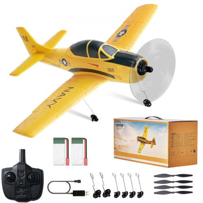RC Plane, 2.4GHZ 4 Channel Remote Control Airplane with 6-Axis Gyro Stabilizer, Ready to Fly Trainer Aircraft Plane Toy with 2 Batteries, Easy to Fly RC Glider for Adults Kids Beginners Boys
