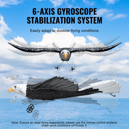 RC Plane, 2.4GHZ 2 Channel Remote Control Airplane with 6-Axis Gyro Stabilizer, Ready to Fly Eagle Aircraft Plane Toy with 2 Batteries, Easy to Fly RC Glider for Adults Kids Beginners Boys Girls