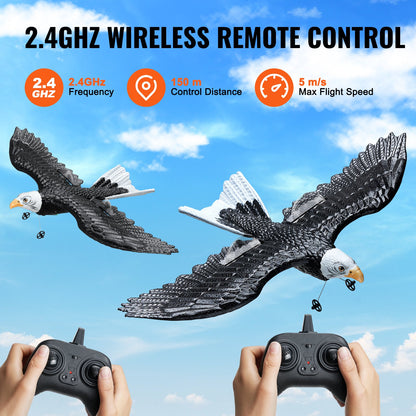 RC Plane, 2.4GHZ 2 Channel Remote Control Airplane with 6-Axis Gyro Stabilizer, Ready to Fly Eagle Aircraft Plane Toy with 2 Batteries, Easy to Fly RC Glider for Adults Kids Beginners Boys Girls