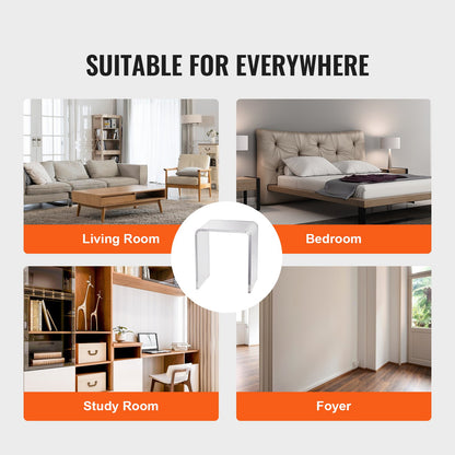 Sidobord i akryl, C-format sidobord i lucit, sidobord i klart akryl för dryck, mat och snacks, används i vardagsrum, sovrum och arbetsrum