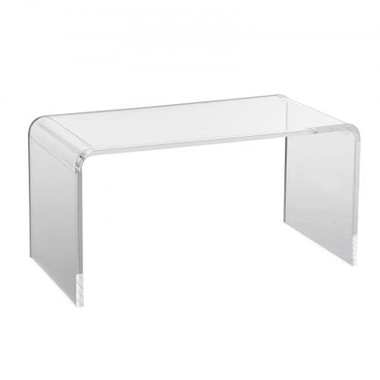 Acrylic Coffee Table, C-Shaped Clear Acrylic End Table, 16.3 inch high Transparent Acrylic Side Table, for Coffee, Drink, Food, Snack used in Living Room, Courtyard, Terrace