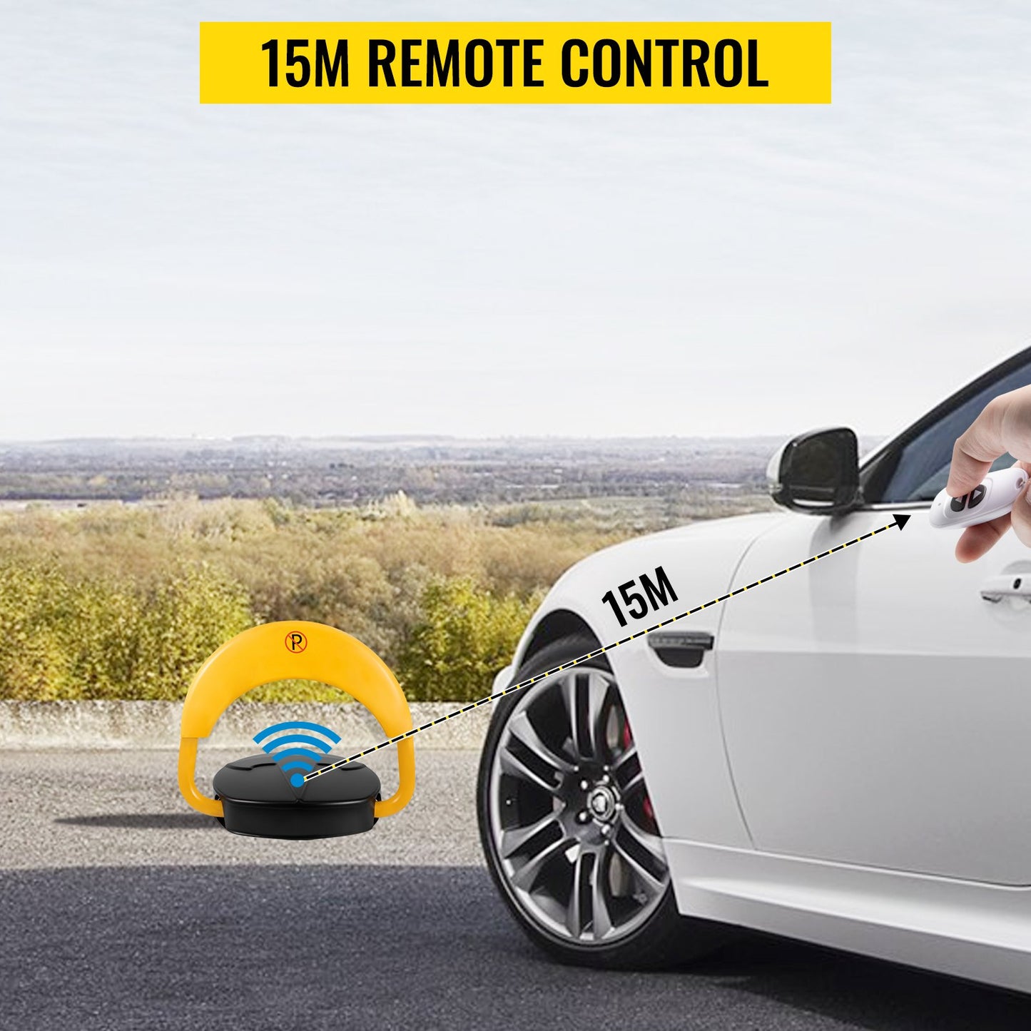 Mohana 20M Automatic Remote Control Parking Lock, Carport Auto Space Stall Barrier 98.5 FT Private Car Parking Latch Space Lock, Car Park Driveway Guard Saver Automatic Barrier Remote Controlled…