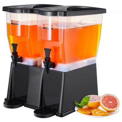 Dryckesdispenser, 3 gallon x 2 dryckesdispensrar för fester, plastjuicedispenser med stativ och lock, iste-citronjuice-vattendispenser, för restauranger, hotell, fester
