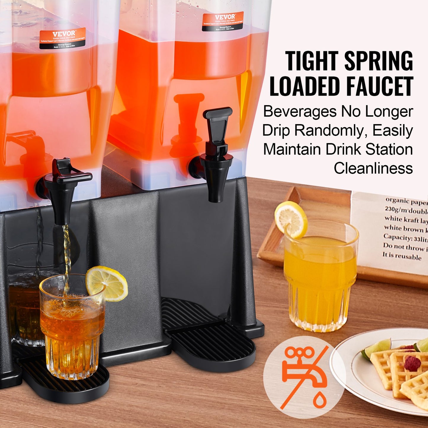 Beverage Dispenser, 3 Gallon x 2 Drink Dispensers for Parties, Plastic Juice Dispenser with Stand Spigot Lid, Iced Tea Lemonade Juice Water Dispenser, for Restaurants, Hotels, Parties