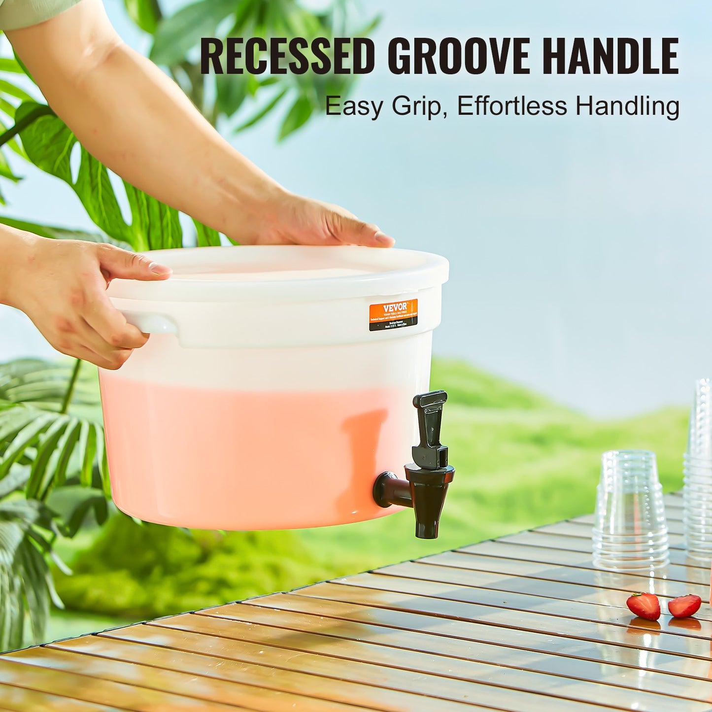 Dryckesdispenser, 3-gallons dryckesdispensrar för fester, plastjuicedispenser med kran och lock, iste-citronvattendispenser, för restauranger, hotell, fester