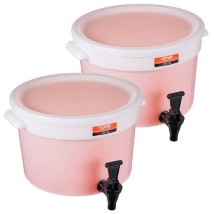 Dryckesdispenser, 3-gallons dryckesdispensrar för fester, plastjuicedispenser med kran och lock, iste-citronjuice-vattendispenser, för restauranger, hotell, fester, 2-pack