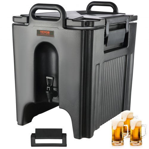 Isolerad dryckesdispenser, 37,9 l, livsmedelsklassad LL9450UP servering för varma och kalla drycker, termisk dryckesdispenserkylare med 3 cm PU-lager, tvåstegs kranhandtag, för restaurang, dryckesbutik