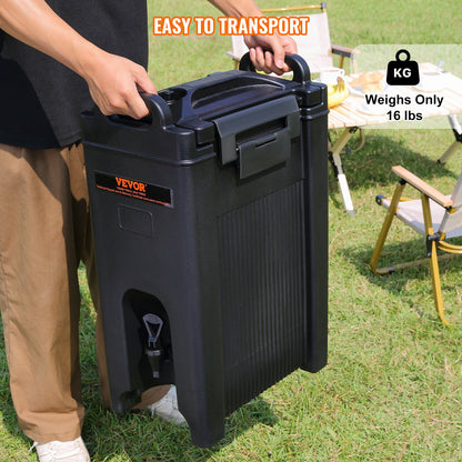 Insulated Beverage Dispenser, 18.9 L, Food-grade LDPE Hot and Cold Beverage Server, Thermal Drink Dispenser Cooler with 2.3 cm PU Layer Two-Stage Faucet Handle, for Restaurant Drink Shop