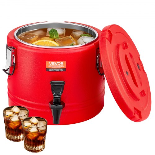 Insulated Beverage Dispenser, 2.2 Gal/8L Thermal Hot and Cold Drink Server Dispenser with Spigot, Food-Grade Cooler Jug with 304 Stainless Steel Interior, for Tea Coffee Restaurant Outdoor