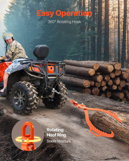 32in Log Lifting Tongs, 2-Claw Log Tongs, Heavy Duty Steel Log Grapple, 1543LBS Lifting Capacity, Swivel Log Graper Timber, Eagle Claw Design, Log Skidding Tongs for Trucks, Tractors, Forklifts