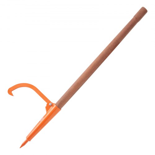 Log Peavey, 46.5 in, Wooden Handle Log Lifter, Heavy Duty Log Roller with Max 18 in Opening, Rust-Resistant Log Jack Cant Hook, Felling Log Roller Tool for Rolling, Raising, Turning Logs