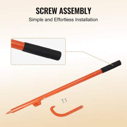 Log Peavey, 122 cm, stocklyftare med metallhandtag, kraftig stockrulle med max 48 cm öppning, rostbeständig stockdomkraft, fällningsverktyg för stockrulle för rullning, lyftning och vändning av stockar