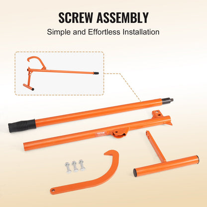 Timberjack, 48 tum, kraftig stocklyftare med metallhandtag, stockrulle med justerbar lutande krok, skogsverktyg, stockdomkraft för stockar upp till 15 tum i diameter, timmerdomkraft för rullning, kapning och lyft av stockar