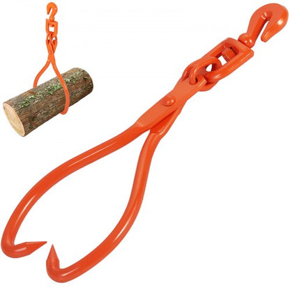 Log Skidding Tongs, 18 inch 2 Claw Log Lifting Tongs, Heavy Duty Rotating Steel Lumber Skidding Tongs, 772 lbs/350 kg Loading Capacity, Log Lifting, Handling, Dragging & Carrying Tool