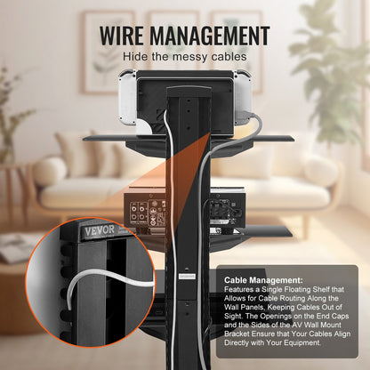 Glass Floating Shelves, Holds up to 18 lbs, TV Wall Mount with Shelf，Strengthened Floating Entertainment Center for DVD Players / PS4 / Cable Boxes/Game Consoles/Sky Box/TV Accessories-3 Tiers